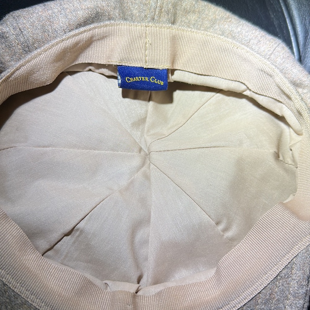 Nwot. Woman’s Wool Carter Club Hat, In Beige. One Size. View 3